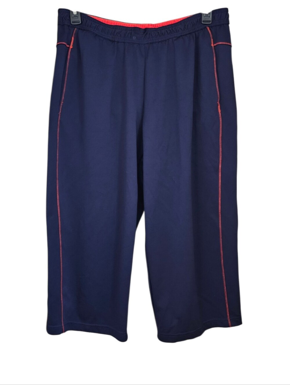 Just My Size Navy Cropped Joggers with Orange Trim